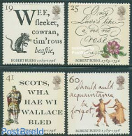 Great Britain 1996 Robert Burns 4v, Mint NH, Art - Authors - Handwriting And Autographs - Other & Unclassified