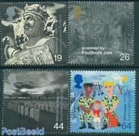 Great Britain 1999 Millennium, Military History 4v, Mint NH, History - Transport - Knights - Militarism - United Natio.. - Other & Unclassified