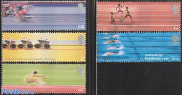 Great Britain 2002 Commonwealth Games 5v, Mint NH, Sport - Athletics - Cycling - Sport (other And Mixed) - Swimming - Ongebruikt