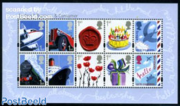 Great Britain 2010 Smilers Business & Consumer 10v M/s, Mint NH, Transport - Various - Post - Automobiles - Aircraft &.. - Nuevos