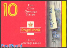 Great Britain 1992 Greeting Stamps 10v In Booklet, Mint NH, Transport - Stamp Booklets - Stamps On Stamps - Automobiles - Autres & Non Classés