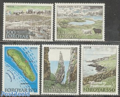 Faroe Islands 1987 Hestur Island 5v, Mint NH, Nature - Transport - Various - Cattle - Ships And Boats - Maps - Boten