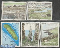 Faroe Islands 1987 Hestur Island 5v, Mint NH, Nature - Transport - Various - Cattle - Ships And Boats - Maps - Barche