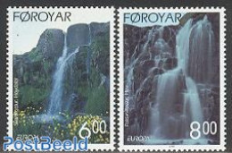 Faroe Islands 1999 Europa, Falls 2v, Mint NH, History - Nature - Europa (cept) - National Parks - Water, Dams & Falls - Nature