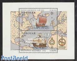 Faroe Islands 1992 Europa, Discovery Of America S/s, Mint NH, History - Transport - Various - Europa (cept) - Explorer.. - Esploratori