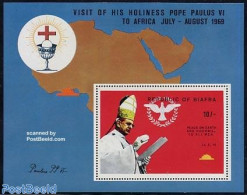 Biafra 1969 Popes Visit In Africa S/s, Mint NH, Religion - Various - Pope - Religion - Maps - Popes