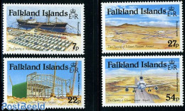 Falkland Islands 1985 Mount Pleasant Airport 4v, Mint NH, Transport - Aircraft & Aviation - Ships And Boats - Vliegtuigen