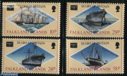 Falkland Islands 1986 Ameripex 86, Ships 4v, Mint NH, Transport - Philately - Ships And Boats - Ships
