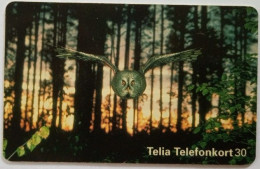 Sweden 30Mk. Chip Card - Bird 1 , Lapland Owl - Suecia