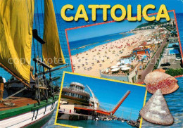 72638213 Cattolica Rimini Riviera Adriatica Strand Segelschiff Restaurant  - Altri & Non Classificati