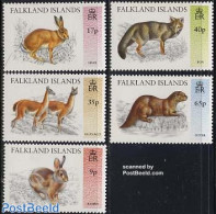 Falkland Islands 1995 Import Animals 5v, Mint NH, Nature - Animals (others & Mixed) - Rabbits / Hares - Autres & Non Classés