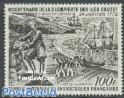 French Antarctic Territory 1972 Crozet Islands 1v, Mint NH, History - Transport - Explorers - Ships And Boats - Nuevos