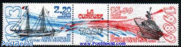 French Antarctic Territory 1989 Ships 2v+tab [:T:], Mint NH, Transport - Ships And Boats - Neufs