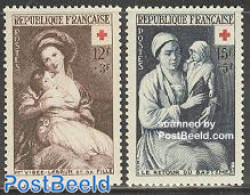 France 1953 Red Cross 2v, Mint NH, Health - Red Cross - Art - Paintings - Ongebruikt