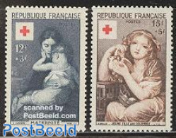 France 1954 Red Cross 2v, Mint NH, Health - Nature - Red Cross - Birds - Art - Paintings - Ongebruikt