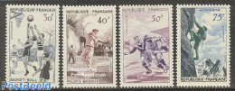 France 1956 Sports 4v, Mint NH, Sport - Basketball - Mountains & Mountain Climbing - Rugby - Sport (other And Mixed) - Ongebruikt