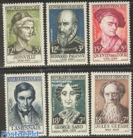 France 1957 Famous Persons 6v, Mint NH, History - Newspapers & Journalism - Art - Authors - Self Portraits - Unused Stamps