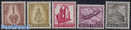 India 1967 Definitives 5v, Mint NH, Transport - Aircraft & Aviation - Art - Ceramics - Unused Stamps