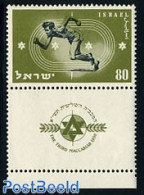Israel 1950 Makkabiade 1v, Mint NH, Religion - Sport - Bible Texts - Sport (other And Mixed) - Ungebraucht (mit Tabs)