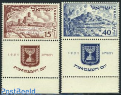 Israel 1951 Independence 2v, Mint NH - Nuovi (con Tab)