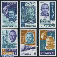 Jordan 1966 Space Exploration 6v Imperforated, Mint NH, Transport - Space Exploration - Jordan