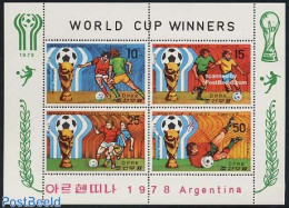 Korea, North 1978 World Cup Football Argentina 4v M/s, Mint NH, Sport - Football - Korea (Noord)