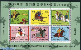 Korea, North 1979 Koguryo People 6v M/s, Mint NH, History - Nature - Knights - Birds - Horses - Hunting - Corea Del Nord