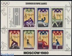 Korea, North 1979 Olympic Games 7v M/s, Mint NH, Nature - Sport - Horses - Handball - Hockey - Olympic Games - Handbal