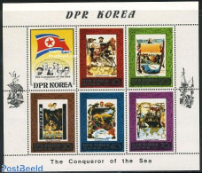 Korea, North 1980 The Conqueror Of The Sea 5v M/s, Mint NH, History - Transport - Explorers - Ships And Boats - Explorateurs