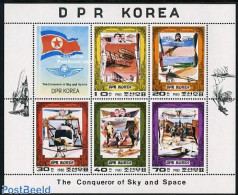 Korea, North 1980 Aviation Pioneers 5v M/s, Mint NH, Transport - Aircraft & Aviation - Zeppelins - Flugzeuge