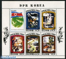 Korea, North 1980 Space Exploration 5v M/s, Mint NH, Nature - Transport - Prehistoric Animals - Space Exploration - Preistorici