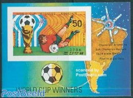 Korea, North 1978 World Cup Football S/s Imperforated, Mint NH, Sport - Transport - Football - Space Exploration - Korea (Noord)