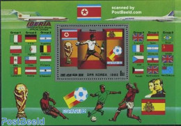 Korea, North 1982 World Cup Football S/s, Mint NH, History - Sport - Flags - Football - Corea Del Nord