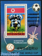 Korea, North 1981 World Cup Football Spain S/s, Overprint, Mint NH, Sport - Transport - Football - Space Exploration - Corée Du Nord