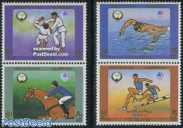 Kuwait 1984 Olympic Games 2x2v [:], Mint NH, Nature - Sport - Horses - Judo - Olympic Games - Swimming - Schwimmen