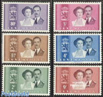 Luxemburg 1953 Royal Wedding 6v, Unused (hinged), History - Kings & Queens (Royalty) - Unused Stamps