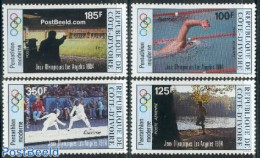 Ivory Coast 1984 Olympic Games Los Angeles 4v, Mint NH, Sport - Fencing - Olympic Games - Shooting Sports - Swimming - Unused Stamps