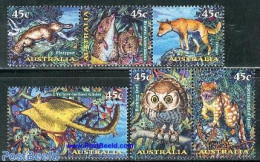 Australia 1997 Night Animals 6v ([]+[:]+[::]), Mint NH, Nature - Animals (others & Mixed) - Owls - Reptiles - Unused Stamps