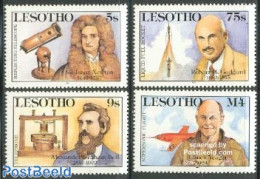 Lesotho 1987 Scientific Pioneers 4v, Mint NH, Science - Transport - Inventors - Physicians - Aircraft & Aviation - Spa.. - Physique