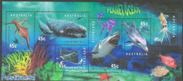 Australia 1998 Marine Life S/s, Mint NH, Nature - Fish - Sea Mammals - Sharks - Unused Stamps