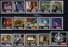 Malta 1973 Definitives 15v, Mint NH, History - Nature - Science - Sport - Transport - Archaeology - Coat Of Arms - Fis.. - Arqueología
