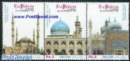 Pakistan 1986 Ecophilex 3v [::], Mint NH, Religion - Churches, Temples, Mosques, Synagogues - Philately - Chiese E Cattedrali