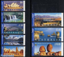 Australia 2000 Landscapes, Tourism 8v, Mint NH, Nature - Water, Dams & Falls - Art - Bridges And Tunnels - Modern Arch.. - Neufs