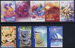 Australia 2005 Greeting Stamps 9v (4v+[::::]), Mint NH, Nature - Various - Animals (others & Mixed) - Flowers & Plants.. - Nuevos