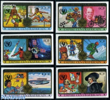 Central Africa 1979 Int. Year Of The Child 6v Imperforated, Mint NH, Sport - Transport - Various - Skiing - Automobile.. - Ski