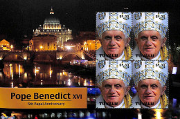 Tuvalu 2010 Pope Benedict XVI M/s, Mint NH, Religion - Pope - Religion - Popes