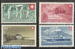 Switzerland 1947 Pro Patria, Railways 4v, Mint NH, Transport - Railways - Neufs