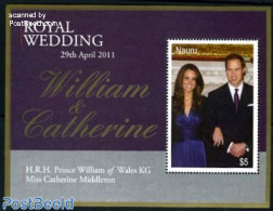 Nauru 2011 William & Kate Royal Wedding S/s, Mint NH, History - Kings & Queens (Royalty) - Familles Royales