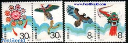 China People’s Republic 1987 Paper Dragons 2x2v [:], Mint NH, Sport - Various - Kiting - Folklore - Nuovi
