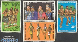 Chad 1971 Tradional Dances 4v, Mint NH, Performance Art - Various - Dance & Ballet - Music - Folklore - Autres & Non Classés